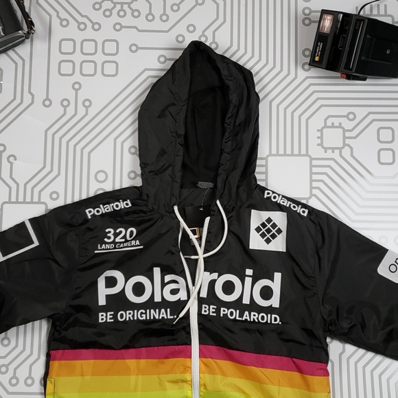 Black Polaroid Hooded Windbreaker - Picture 3 of 5